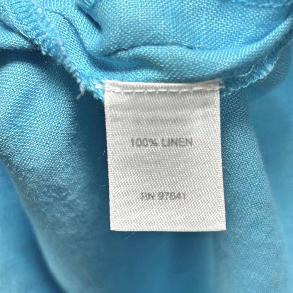 J.Jill‎ Love Linen Dress Womens Large Sleeveless Midi Coastal Wedding Guest Blue - Picture 8 of 10